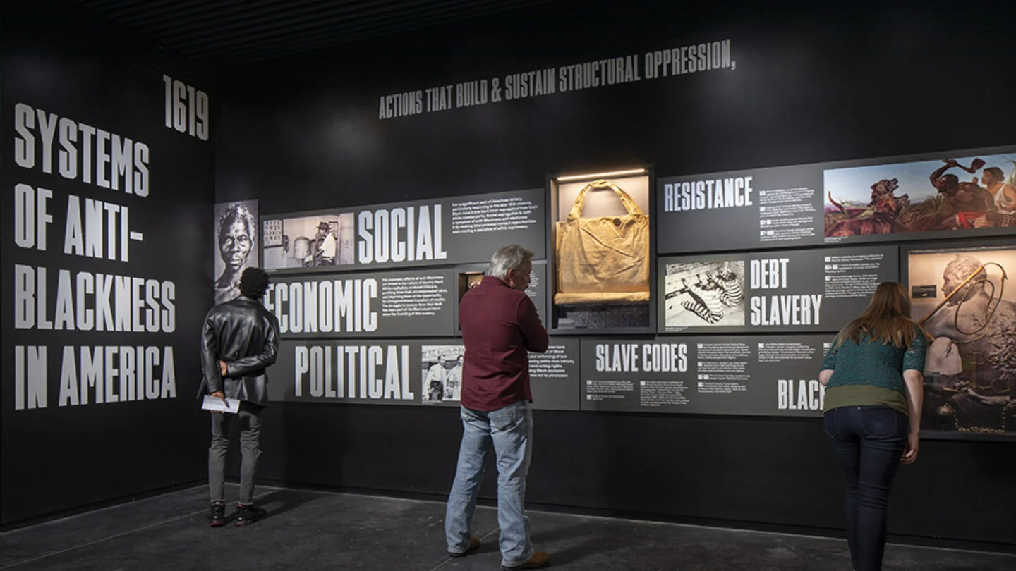 Interior image of an exhibit in the Greenwood Rising Museum.
