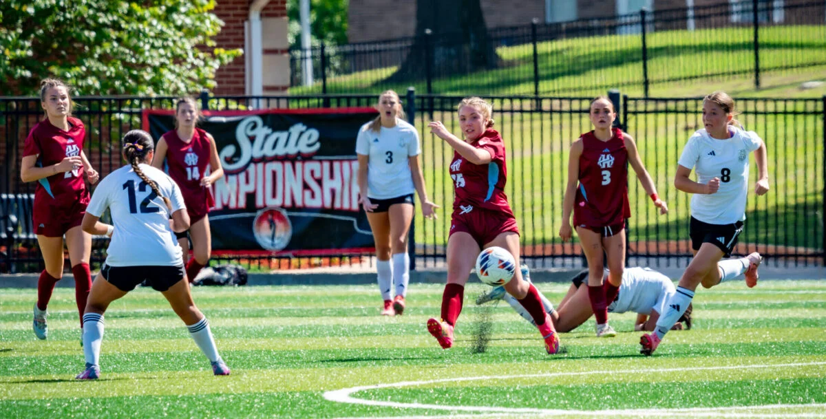 Holland Hall athletics program girls soccer team competing in the state championship game.