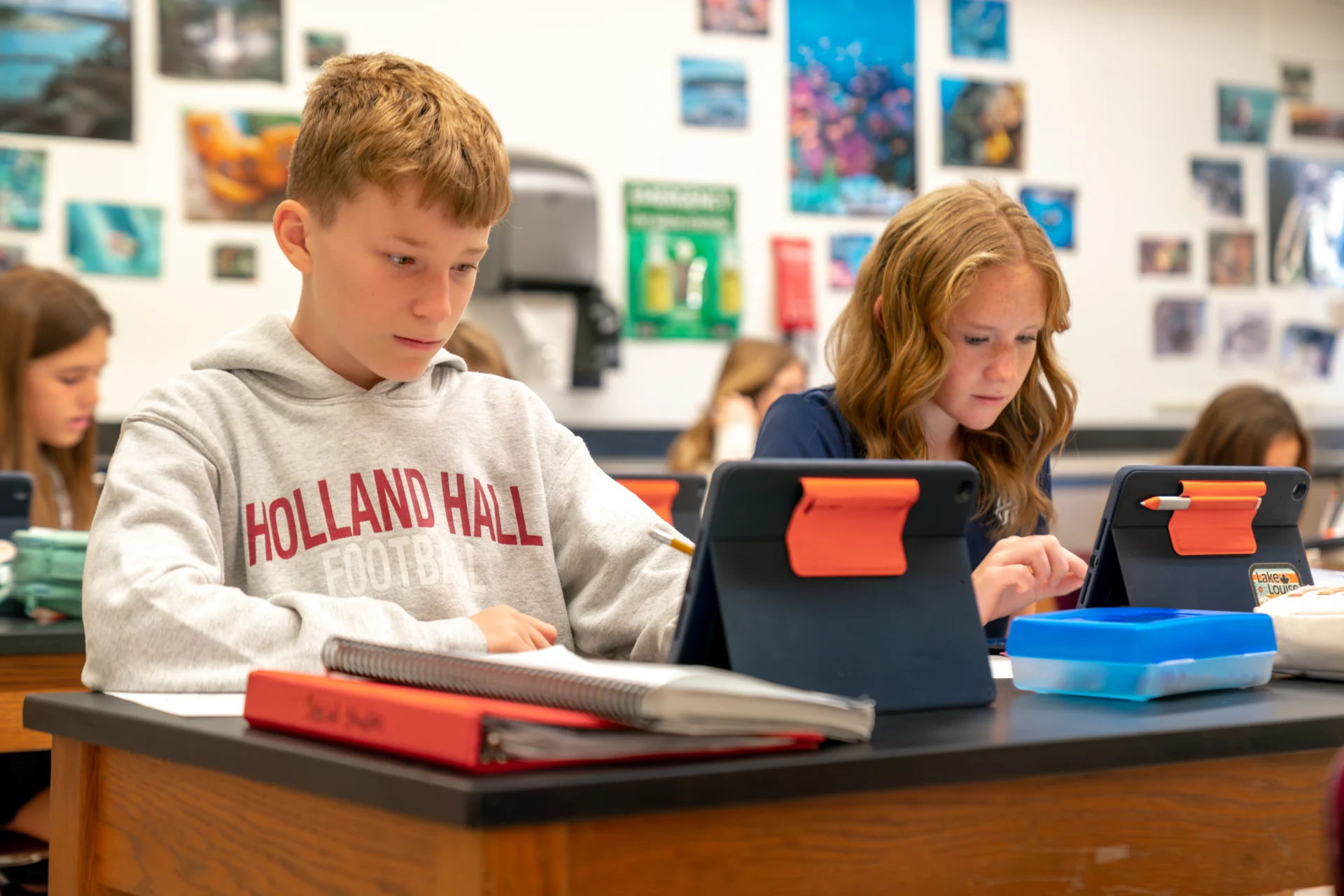 Middle School students in class.