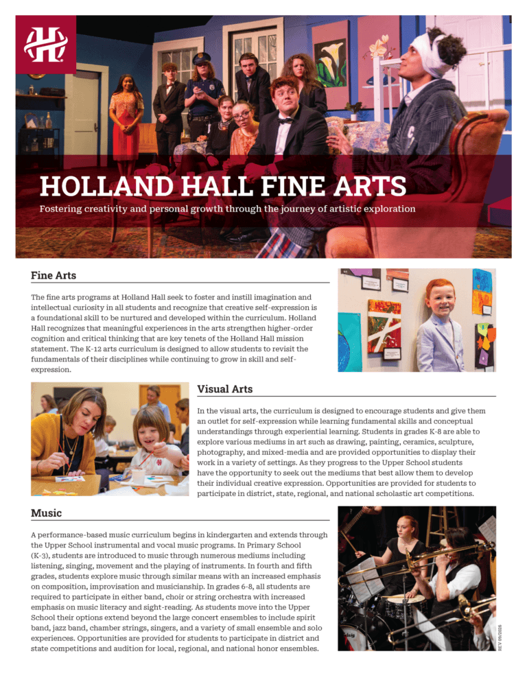 Preview image of the document: 26-27 Holland Hall Fine Arts Program Flier