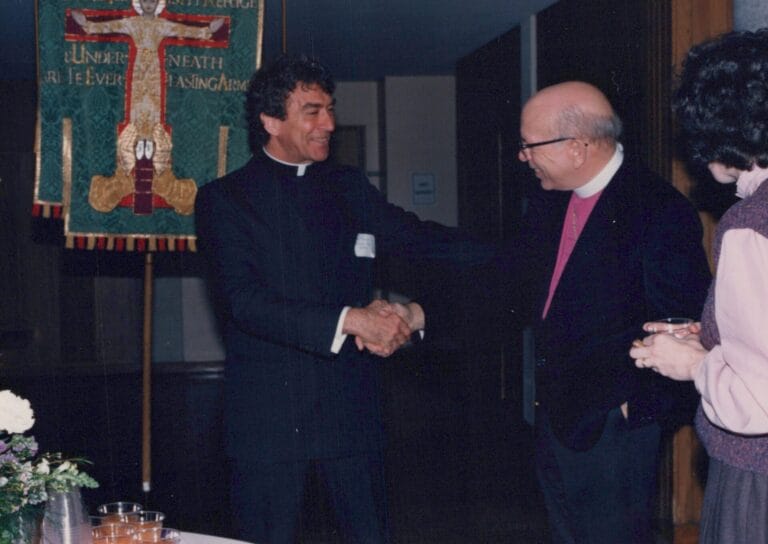 HH_3882_1980s_81stSt_Grounds_All Saints Chapel_Reverend Ralph Taylor_Reverend Coc HH_3882_1980s_81stSt_Grounds_All Saints Chapel_Reverend Ralph Taylor_Reverend Coc